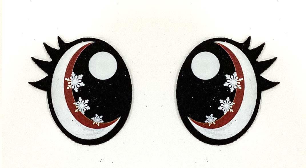 3 Pack of Snowflake Felt Eyes for Amigurumi, Christmas Felt Eyes, Multicolor, Multiple Sizes Available
