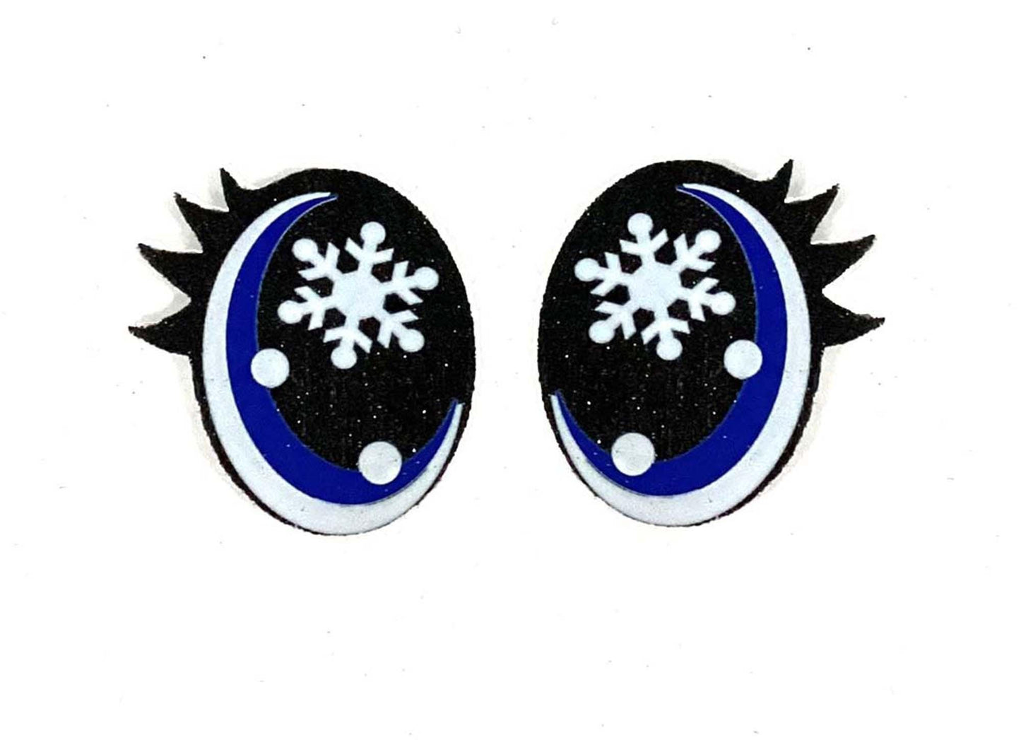 3 Pack of Oval Glitter Snowflake Felt Eyes for Amigurumi, Christmas, Holiday, Snowman Multiple Sizes Available