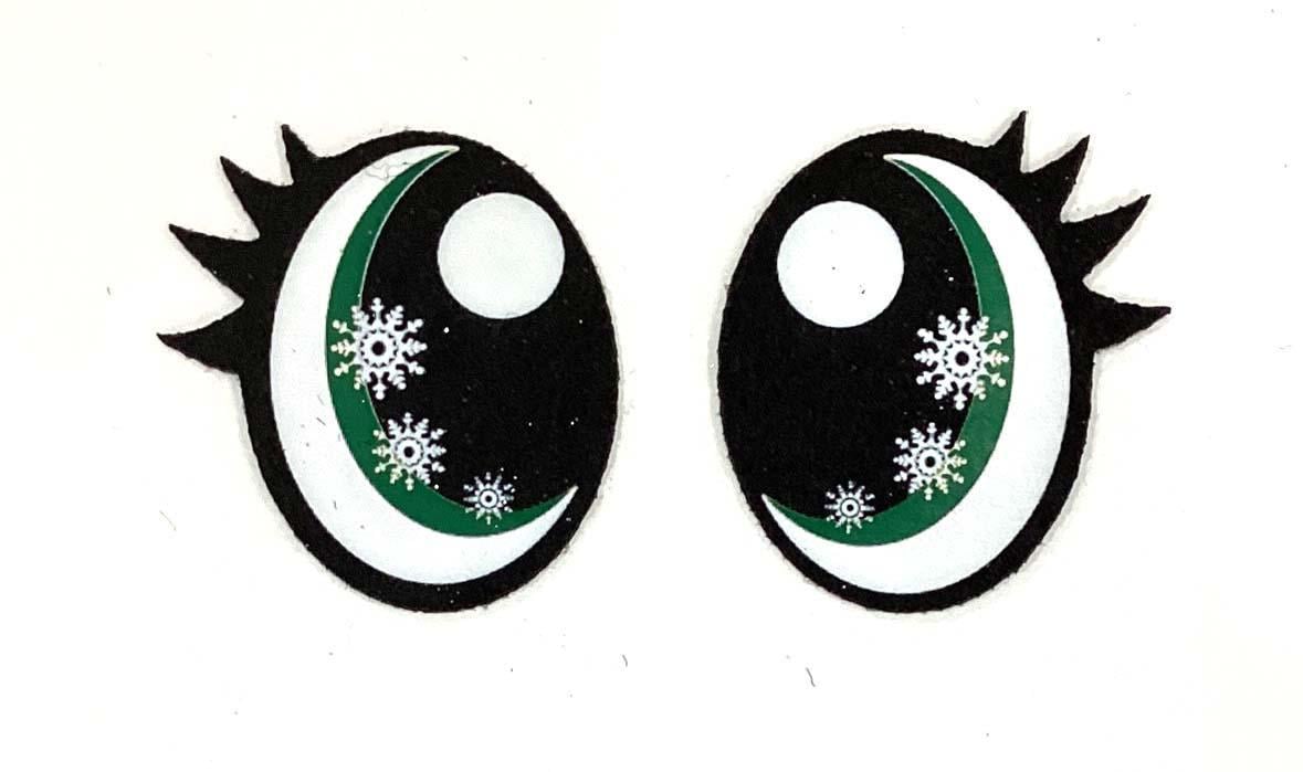 3 Pack of Snowflake Felt Eyes for Amigurumi, Christmas Felt Eyes, Multicolor, Multiple Sizes Available
