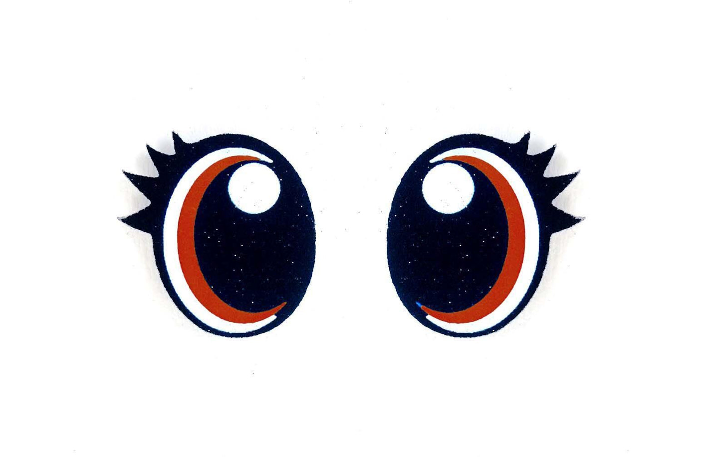 3 Pack of Glitter Felt Eyes for Amigurumi, With Lashes, Multiple Sizes Available