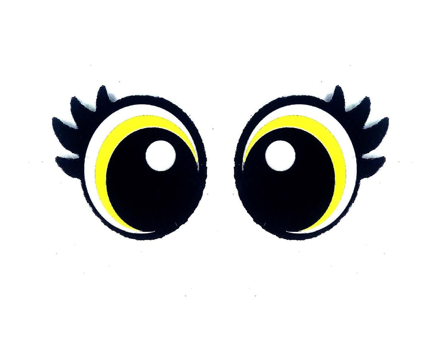 3 Pack of Round Felt Eyes for Amigurumi with Lashes, Multiple Sizes Available