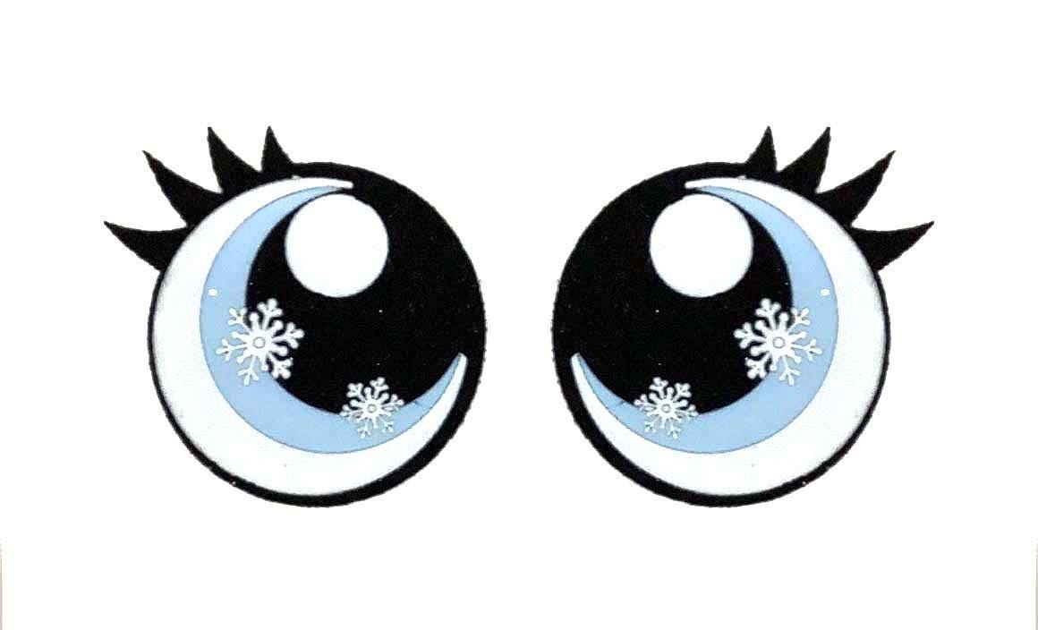 3 Pack of Round Snowflake Glitter Felt Eyes for Amigurumi, Christmas, Holiday, Glitter Eyes Multiple Sizes Available