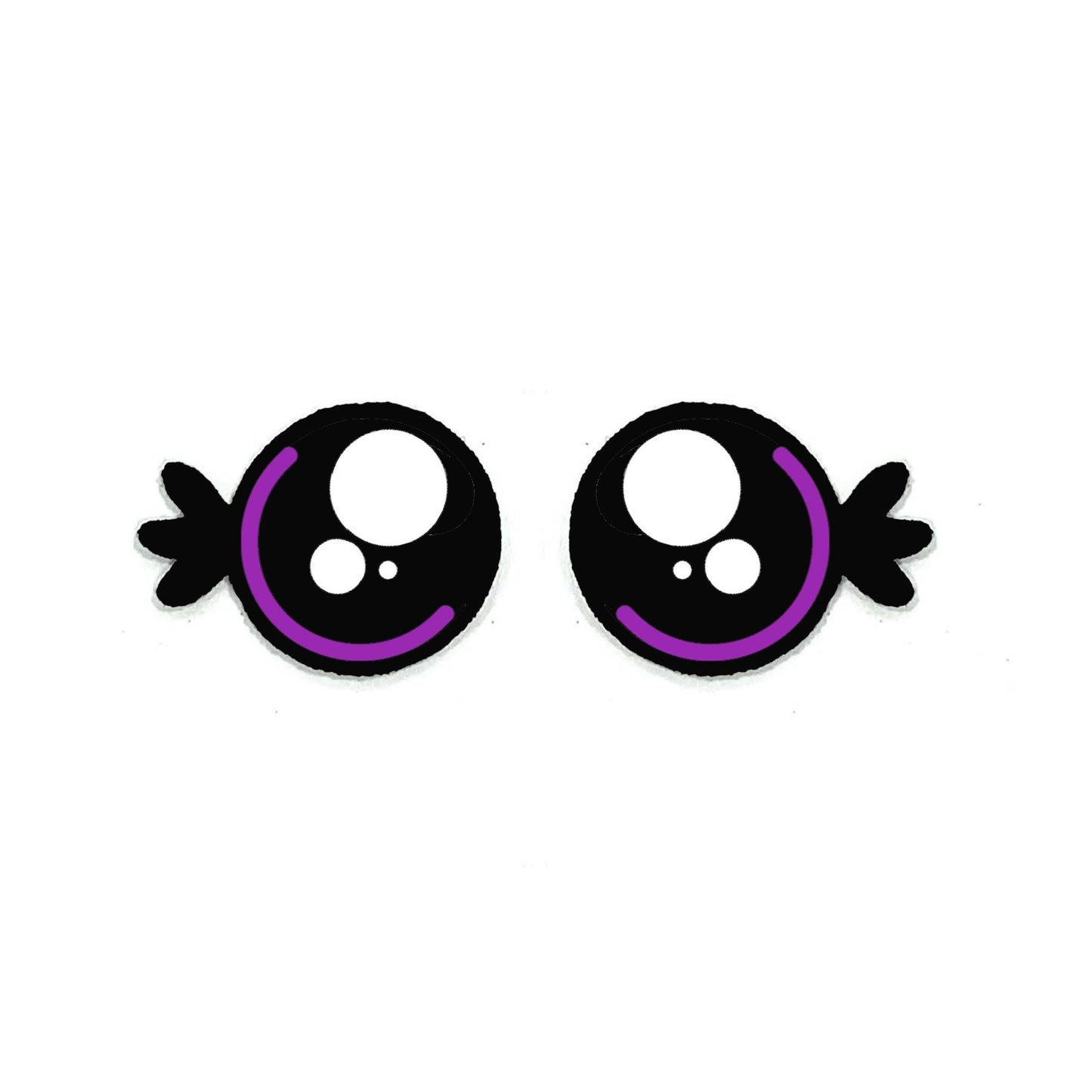 6 Pack of Round Felt Eyes for Amigurumi with Lashes, Rainbow, Round Eyes, Kawaii, Crochet Multiple Sizes Available