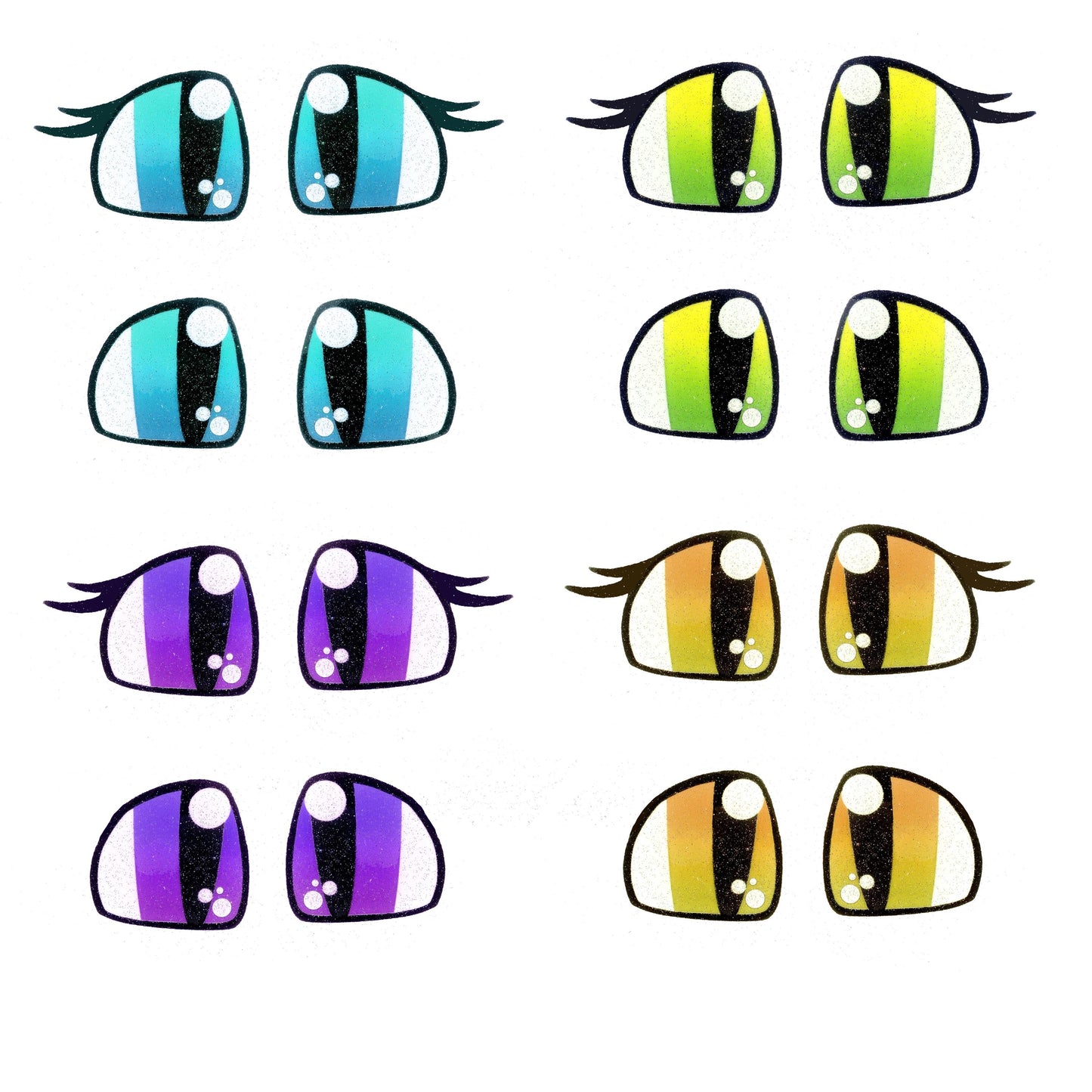 6 Pack of Glitter Felt Dragon Eyes