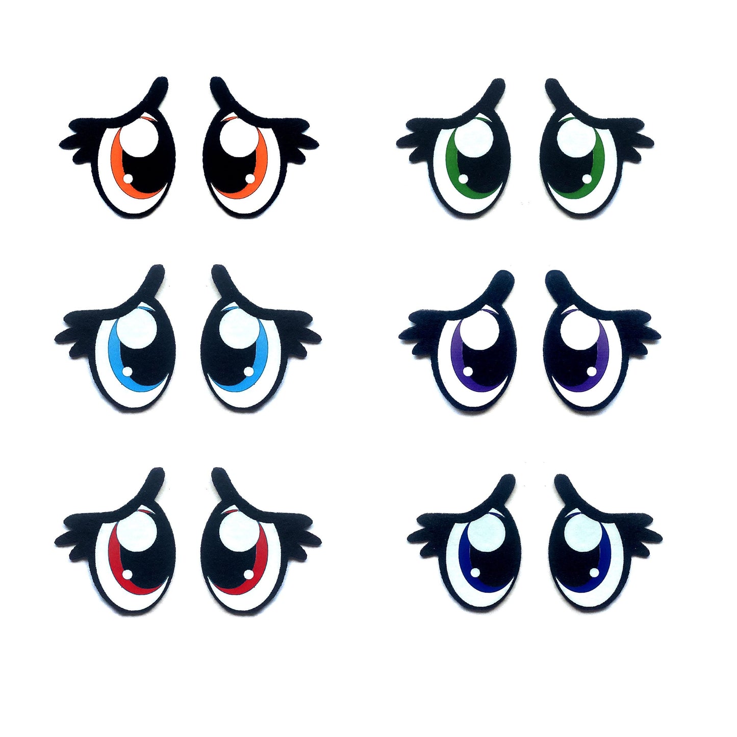 6 Pack of Sad Pouty Felt Eyes