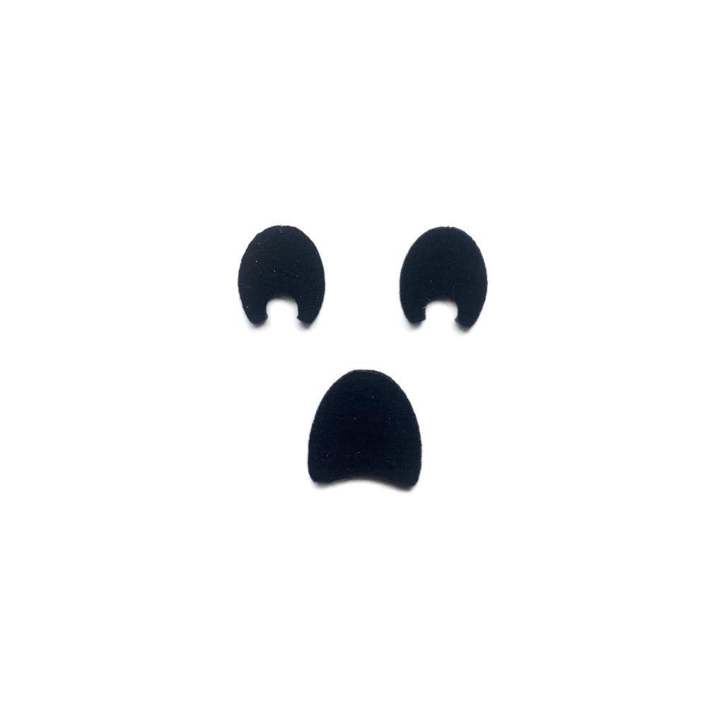 3 Pack Ghost Felt Faces Nose Mouth Combo for Amigurumi Multiple Sizes Available