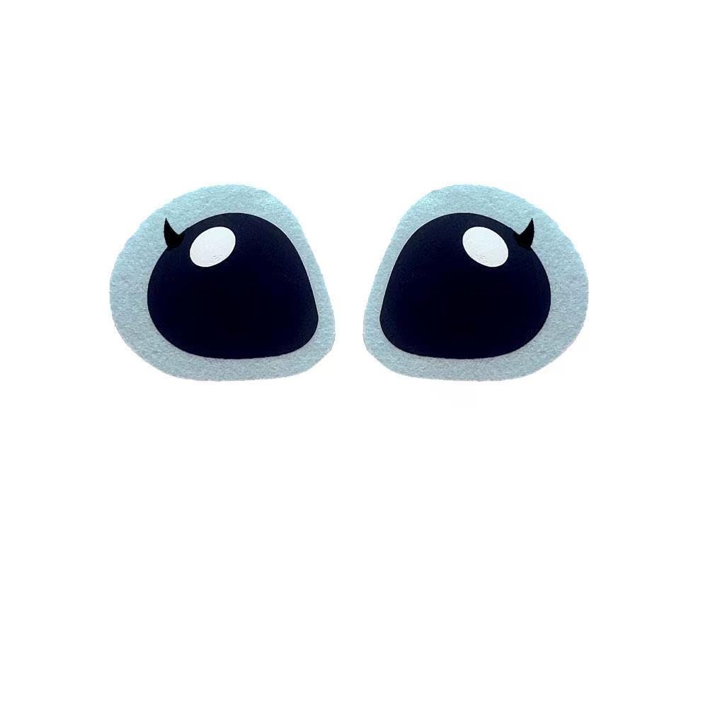 3 Blue Alien Felt Faces for Amigurumi: Crochet Plushie Eyes - Multiple Sizes