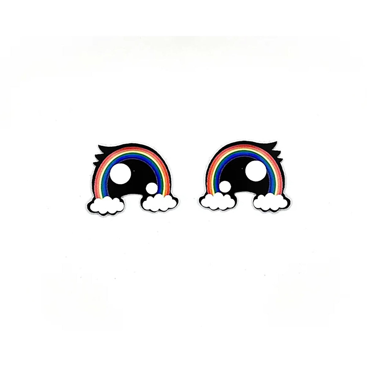 6 Pack, 3 Pack or Bulk Glitter Felt Eyes with Lashes for Amigurumi, Crochet, Knit, Plushie, Rainbow, Clouds, Kawaii