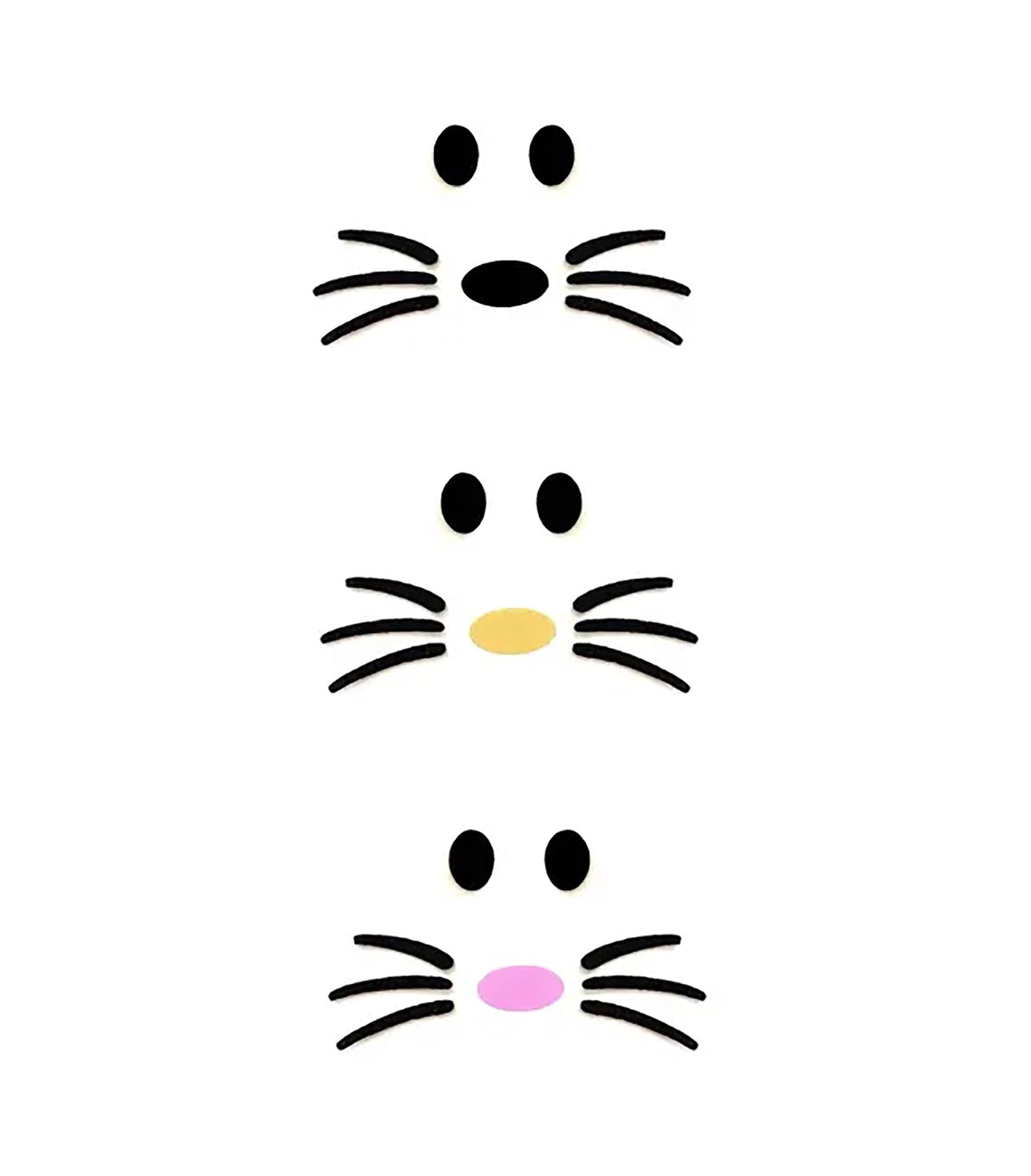 3 Felt Animal Faces Nose Whiskers for Amigurumi Multiple Sizes Available