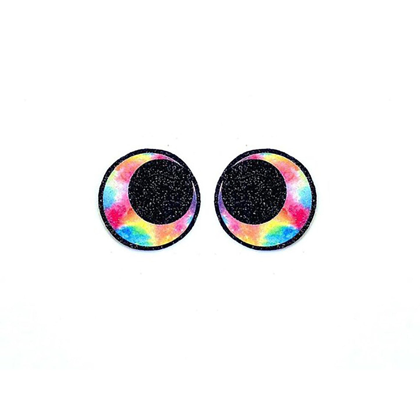 15, 25 or 50 Pack Bulk Round Glitter Felt Eyes for Amigurumi Multiple Sizes Available