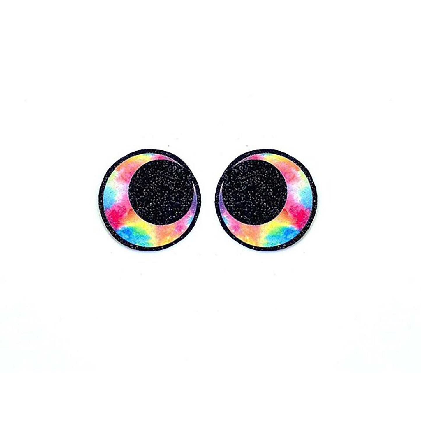 15, 25 or 50 Pack Bulk Round Glitter Felt Eyes for Amigurumi Multiple Sizes Available