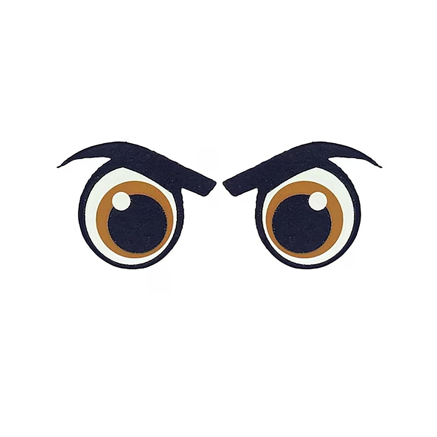 6 Pack of Brown Angry Felt Eyes, Eagle Eyes, Multiple Sizes Available