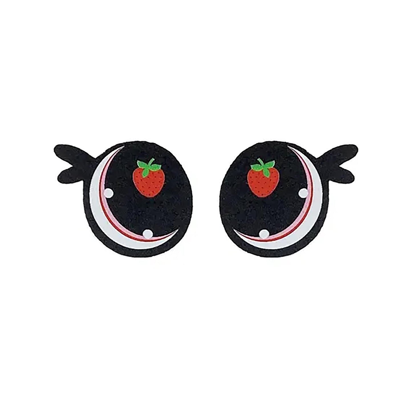3 Pack of Strawberry Cow Felt Eyes for Amigurumi, with Lashes, Multiple Sizes Available