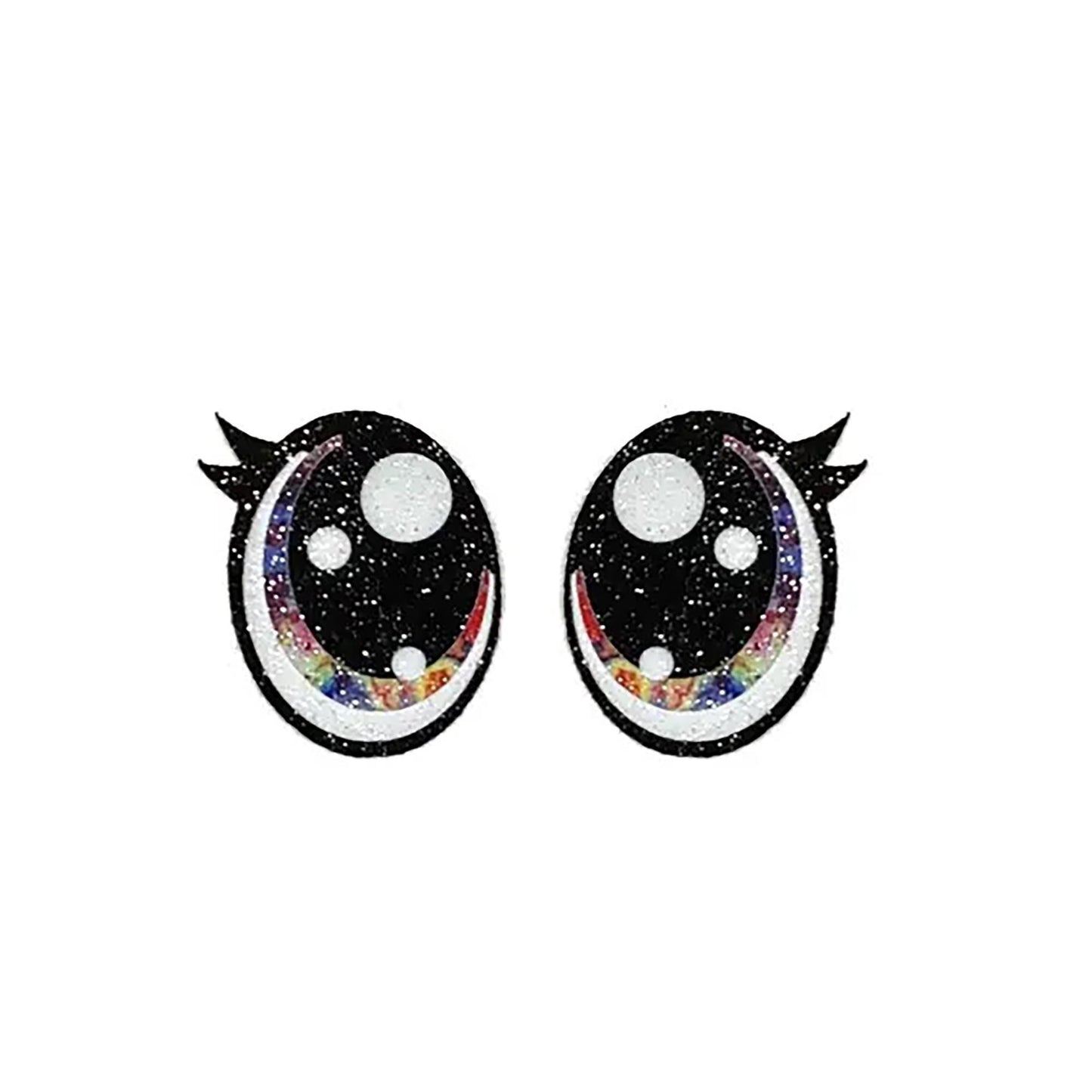 3 Pack of Tye Dye Glitter Felt Eyes for Amigurumi Multiple Sizes Available
