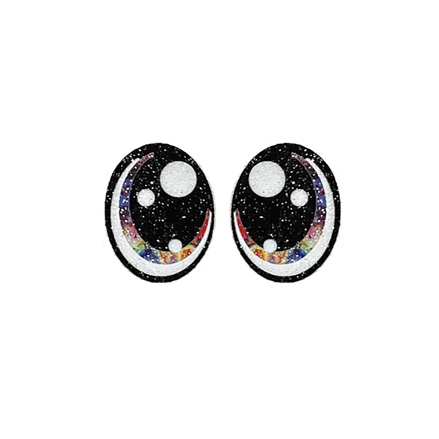 3 Pack of Tye Dye Glitter Felt Eyes for Amigurumi Multiple Sizes Available