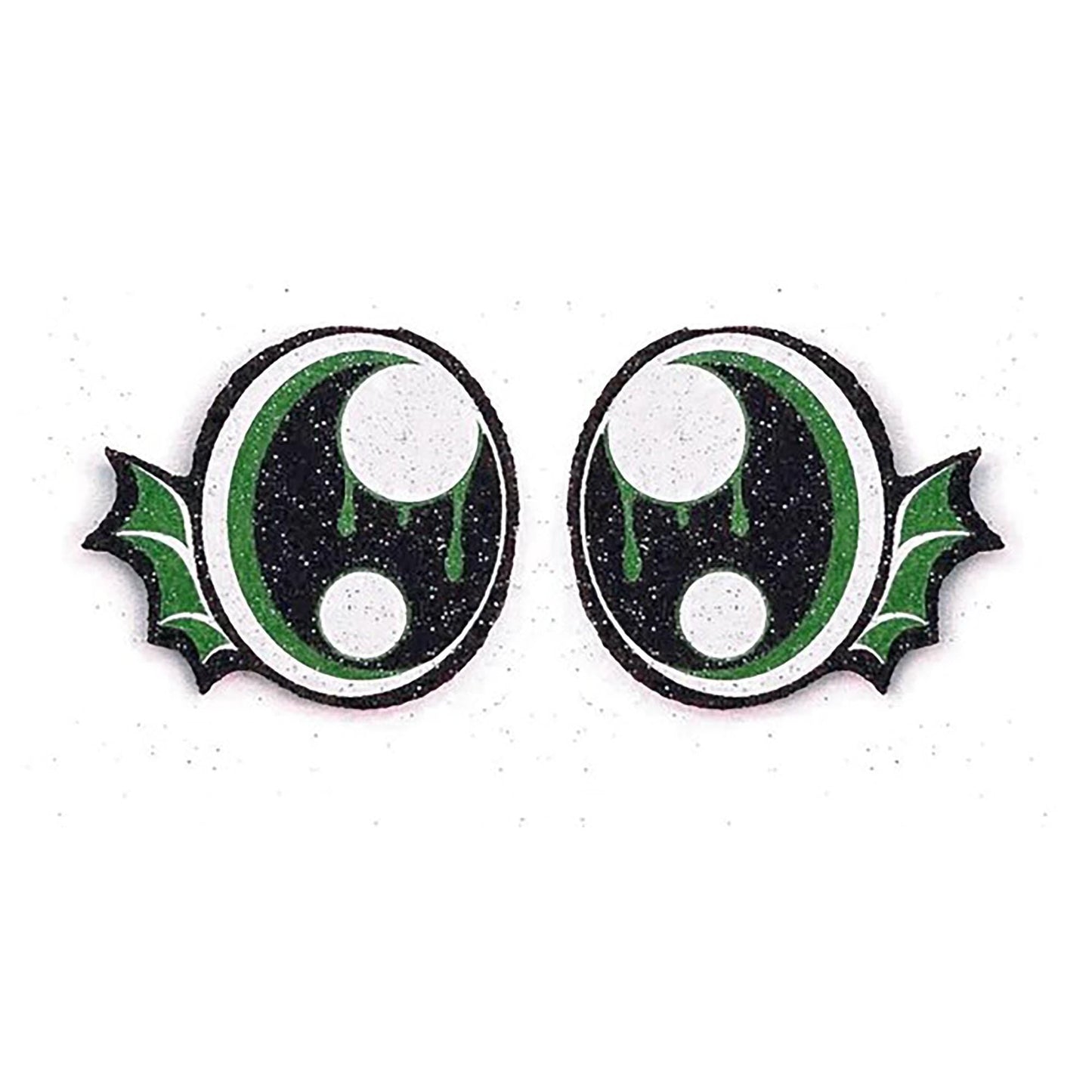 6 Pack of Halloween Bat Glitter Felt Eyes for Amigurumi, Multiple Sizes Available