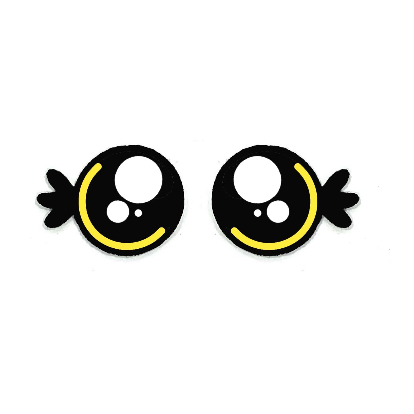 6 Pack of Round Felt Eyes for Amigurumi with Lashes, Rainbow, Round Eyes, Kawaii, Crochet Multiple Sizes Available