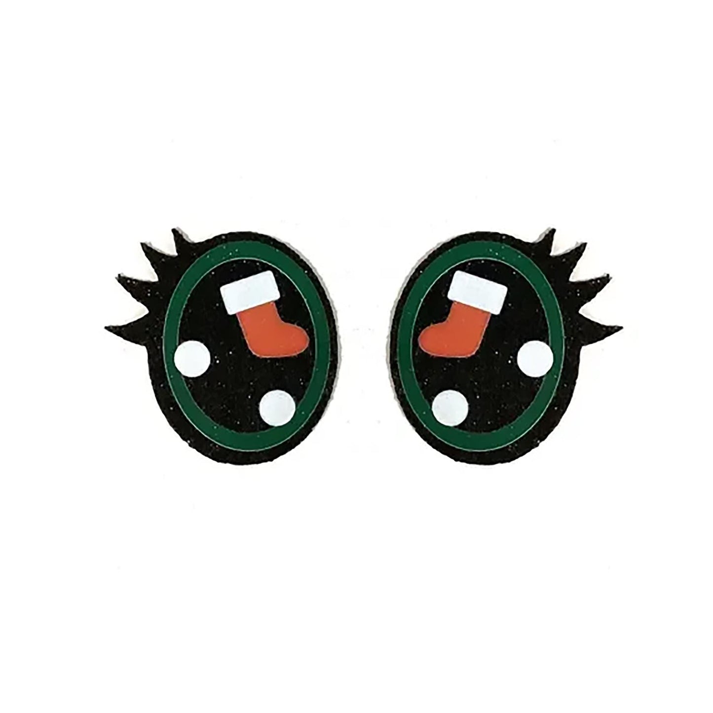3 Pack of Christmas Stocking Felt Eyes for Amigurumi, with lashes, Holiday, Multiple Sizes Available