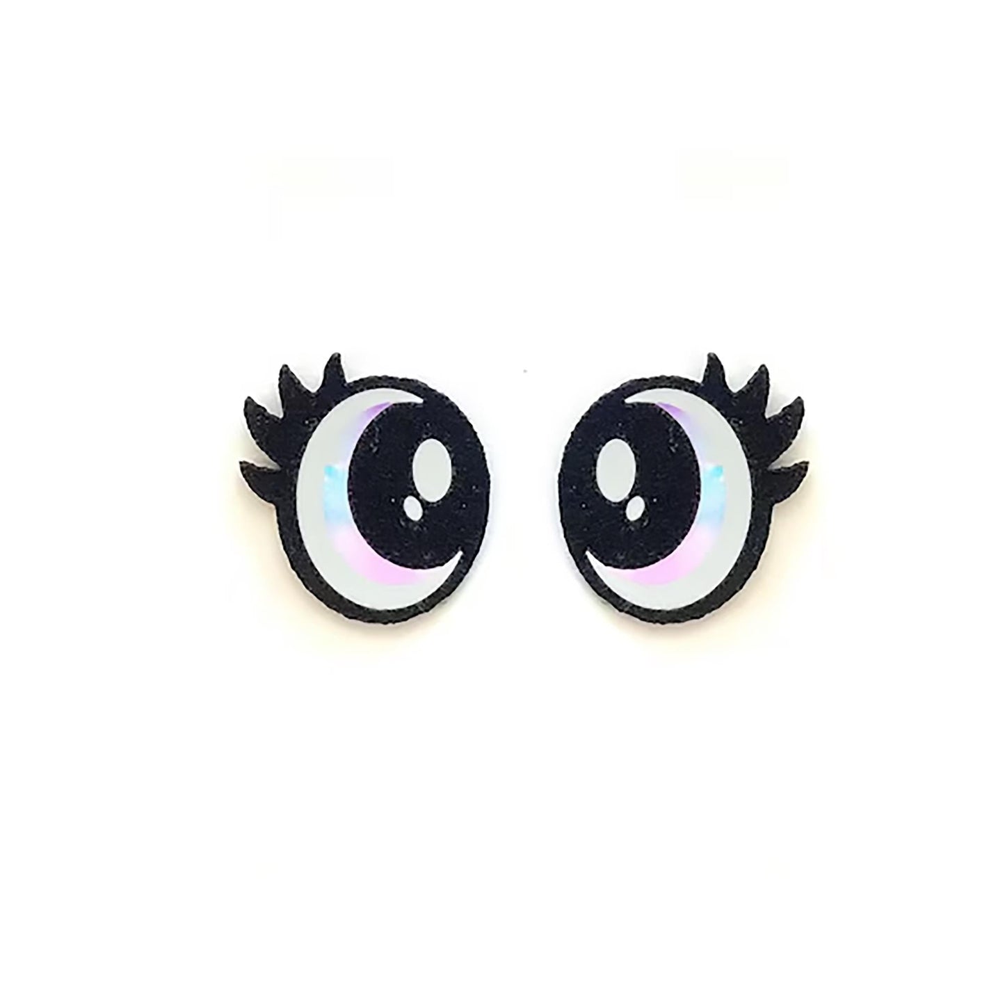 3 Pack of Rainbow Glitter Felt Eyes for Amigurumi Multiple Sizes Available