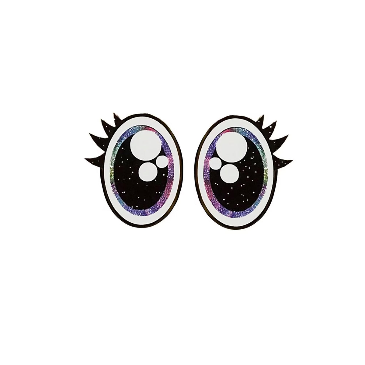 6 Pack of Glitter Felt Eyes
