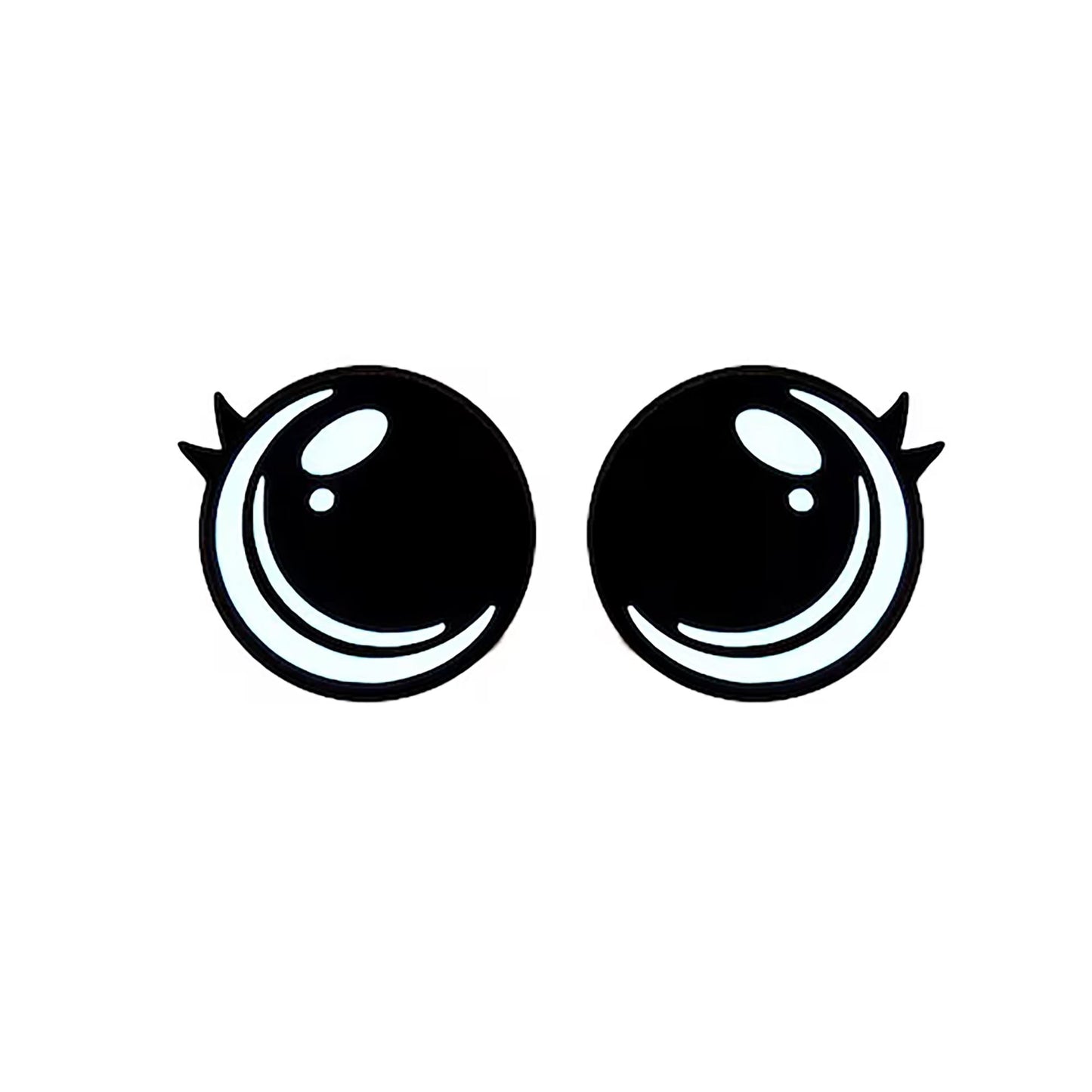 3 Pack of Round Kawaii Felt Eyes for Amigurumi, with Lashes, Multiple Sizes Available