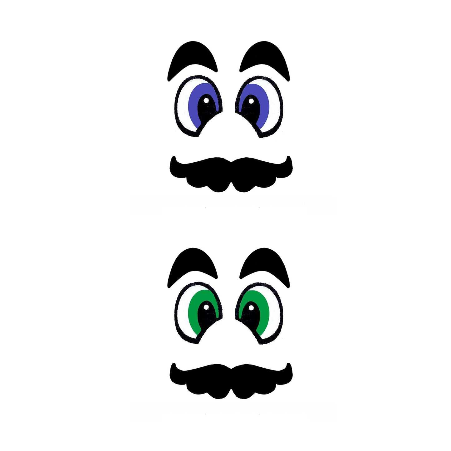 3 Pack Felt Faces Eyes Nose Combo For Amigurumi, Plumber Guy, Multiple Sizes Available