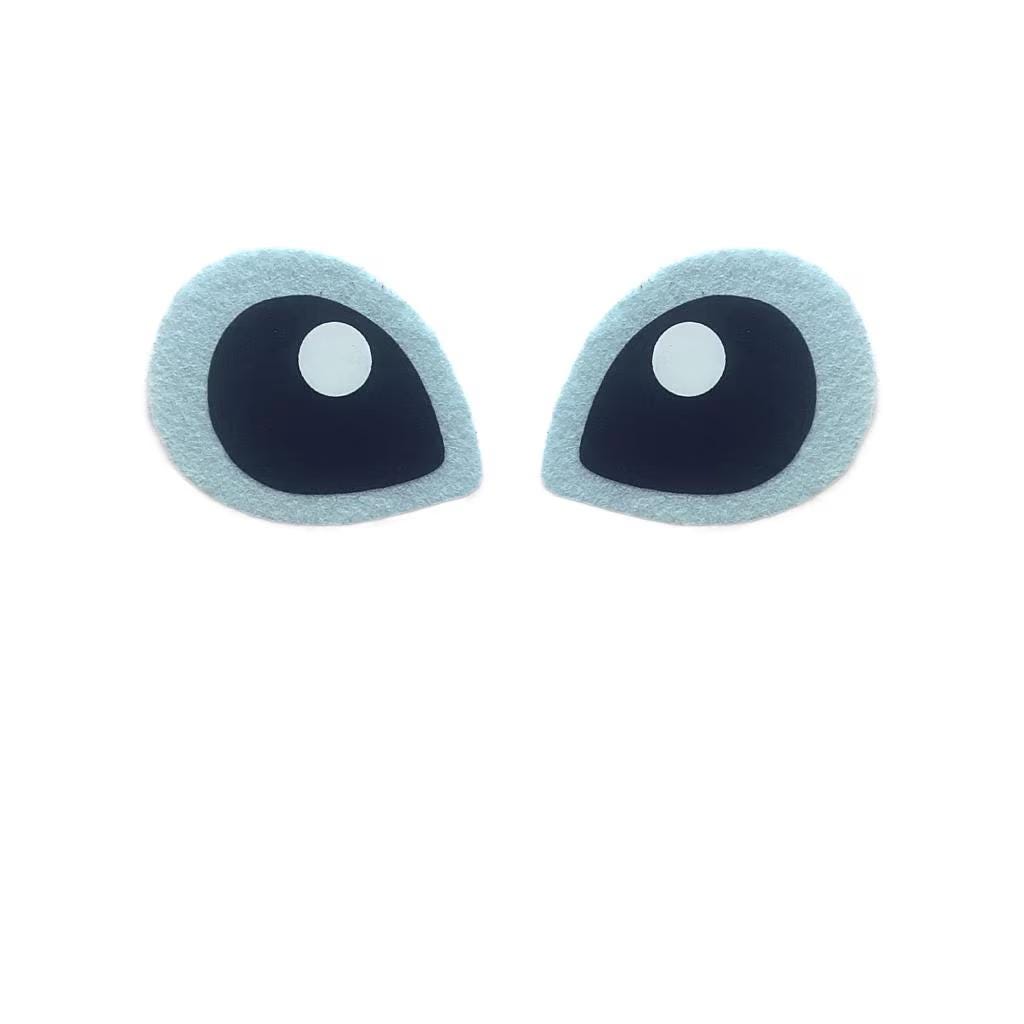 3 Blue Alien Felt Faces for Amigurumi: Crochet Plushie Eyes - Multiple Sizes