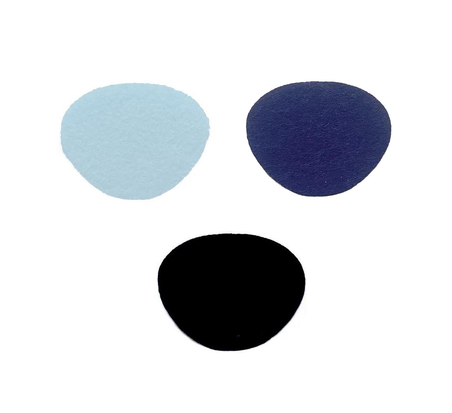 3 Pack of Blue Alien Felt Faces: Amigurumi, Crochet Plushie Eyes, Craft Supply
