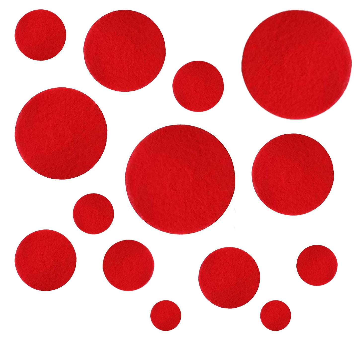 20 Pack Red Felt Circles for Amigurumi, Crafts, Blanks, Multiple Sizes Available