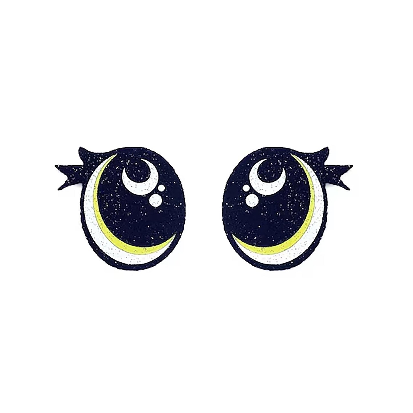 6 Pack of Christmas Meanie Glitter Felt Eyes for Amigurumi Multiple Sizes Available