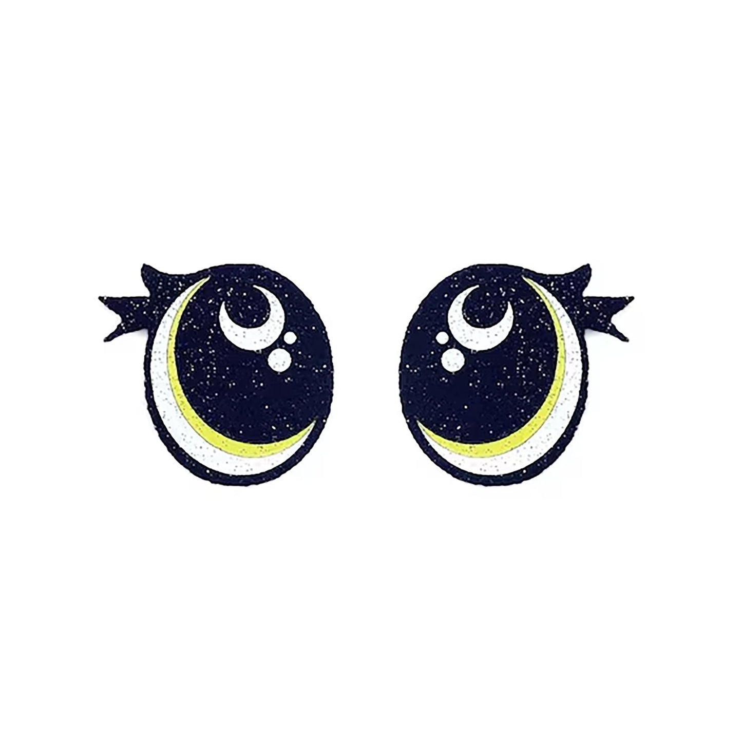 6 Pack of Christmas Meanie Glitter Felt Eyes for Amigurumi Multiple Sizes Available