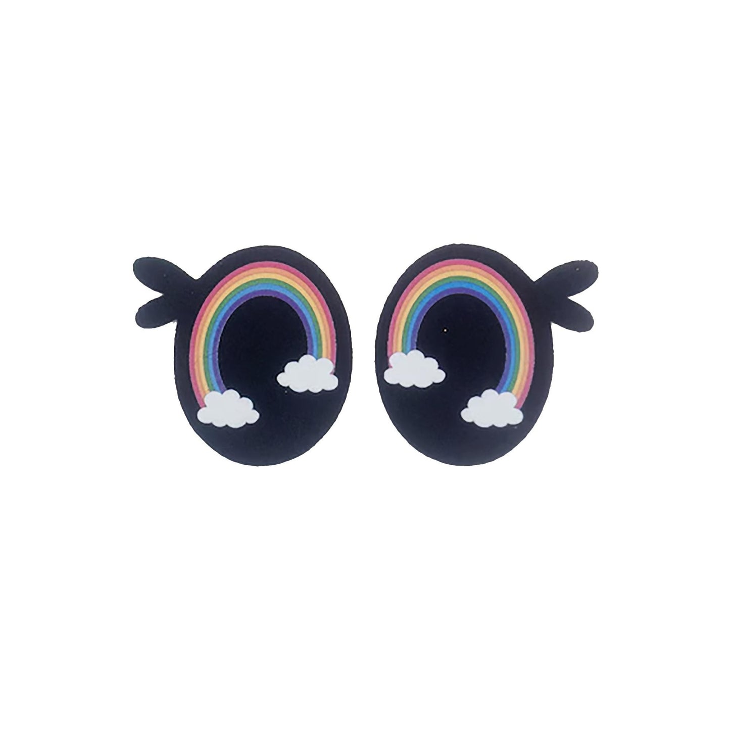6 Pack, 3 Pack or Bulk Glitter Felt Eyes with Lashes for Amigurumi, Oval, Rainbow, Crochet, Knit, Plushie, Kawaii