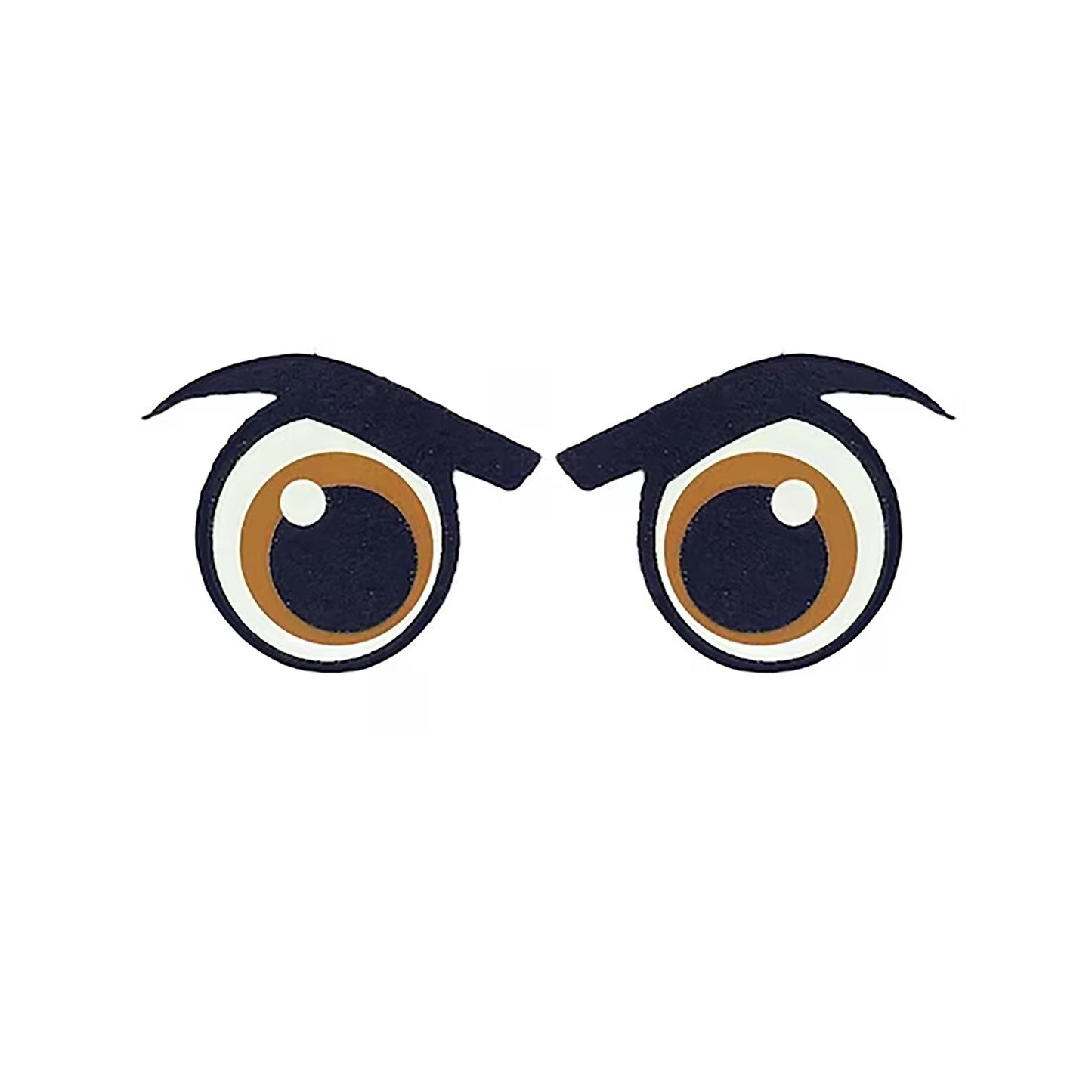 3 Pack of Brown Angry Felt Eyes for Amigurumi, Eagle Eyes, Multiple Sizes Available