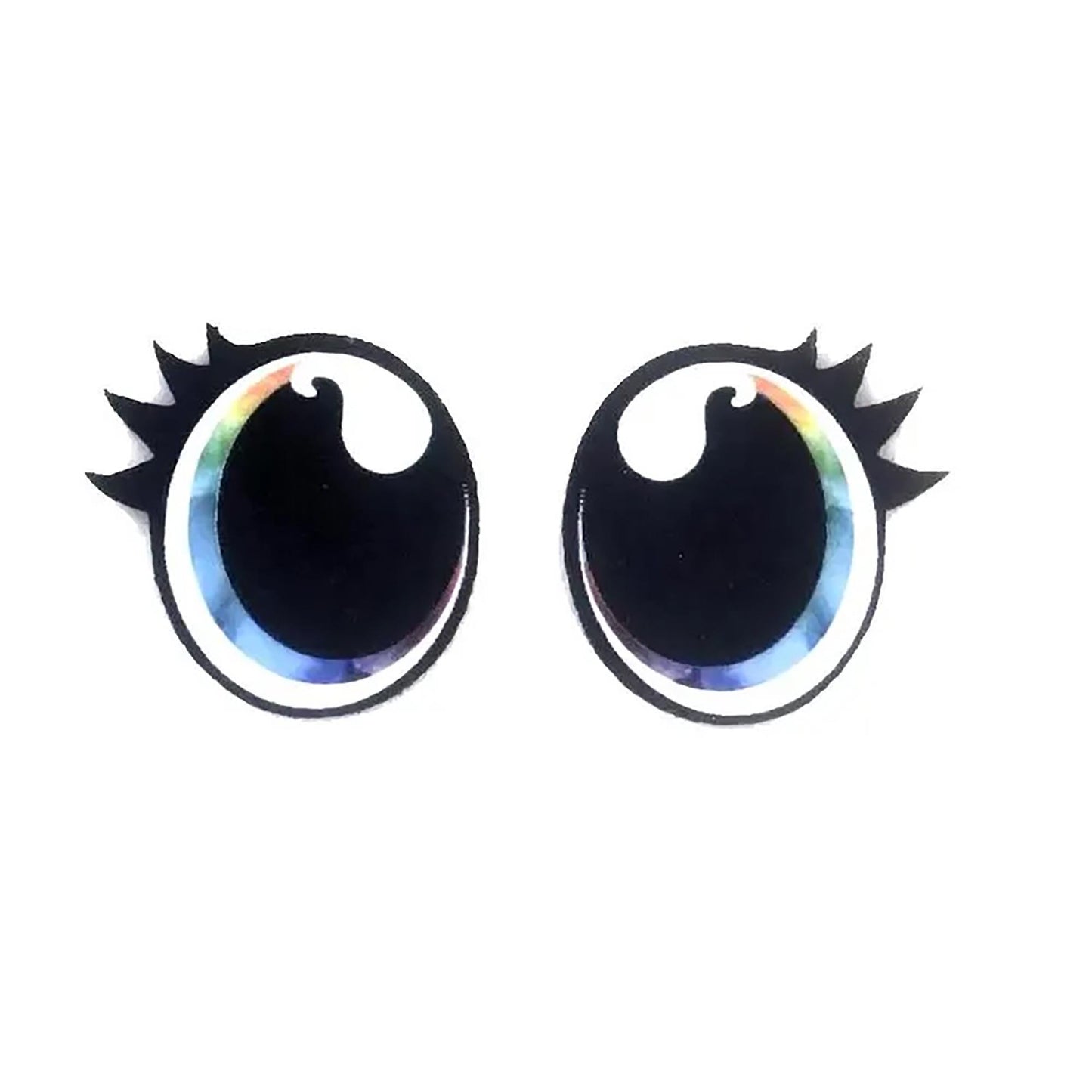 6 Pack Oval Felt Eyes for Amigurumi, Crochet Plushie Eyes with Lashes, Multiple Sizes, Felt Craft Supplies, Kawaii