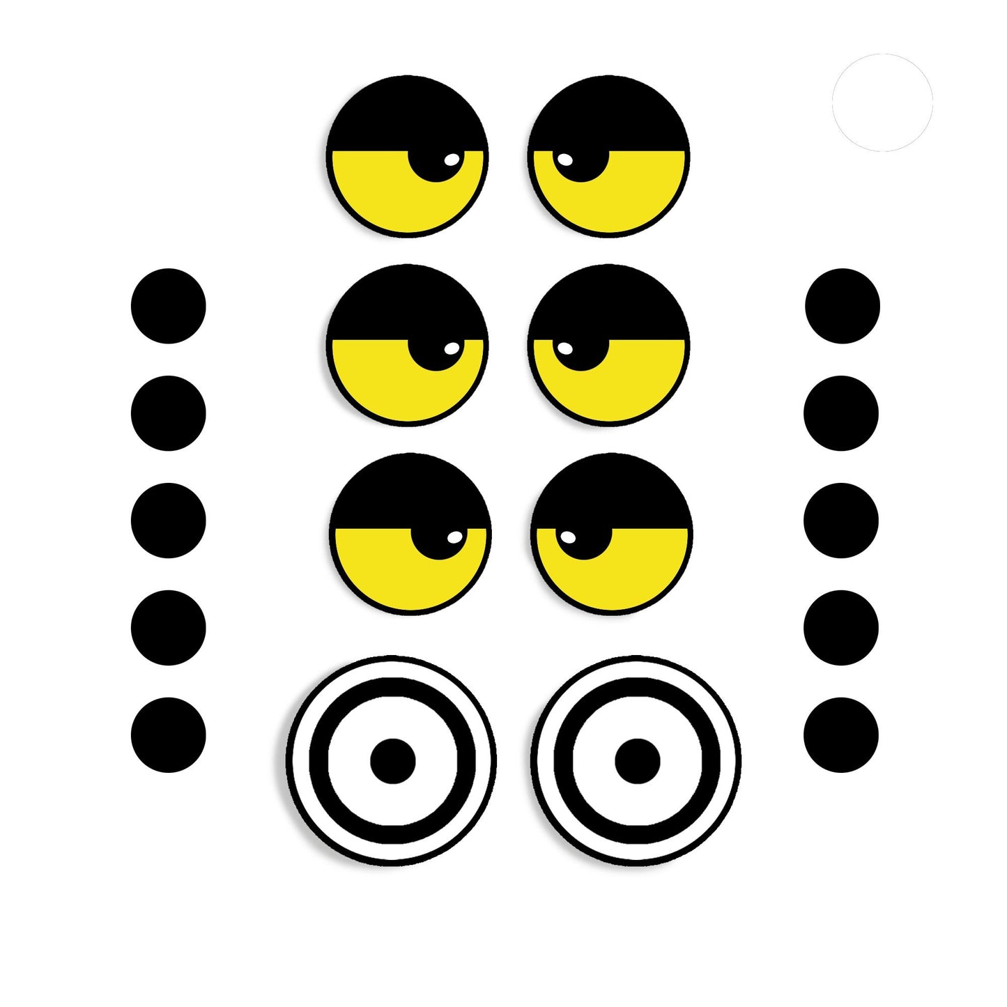 3 Pack of Felt Bird Faces for Amigurumi, Eyes, Shoulders, Spots, Multiple Sizes