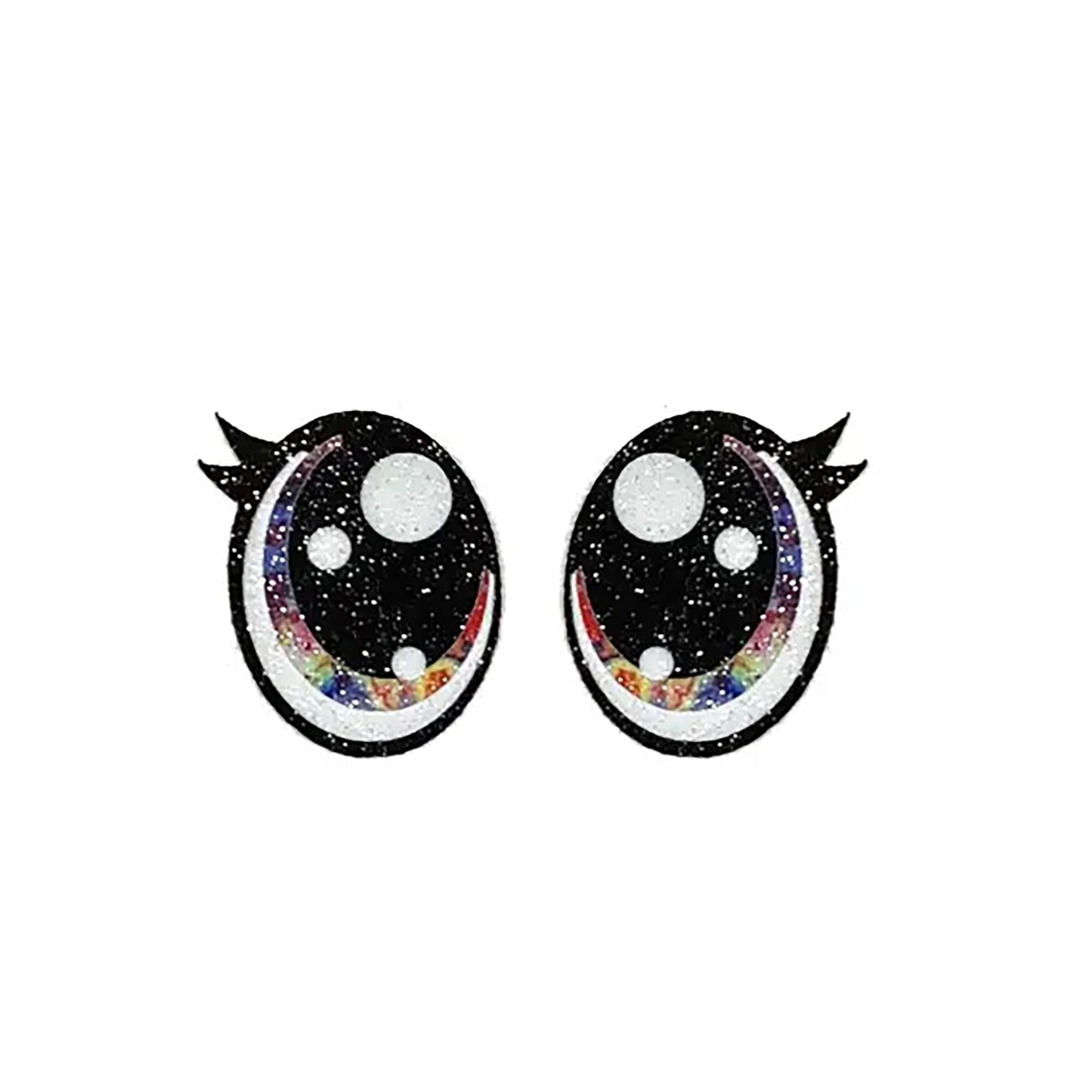 6 Pack of Tye Dye Glitter Felt Eyes For Amigurumi Multiple Sizes Available