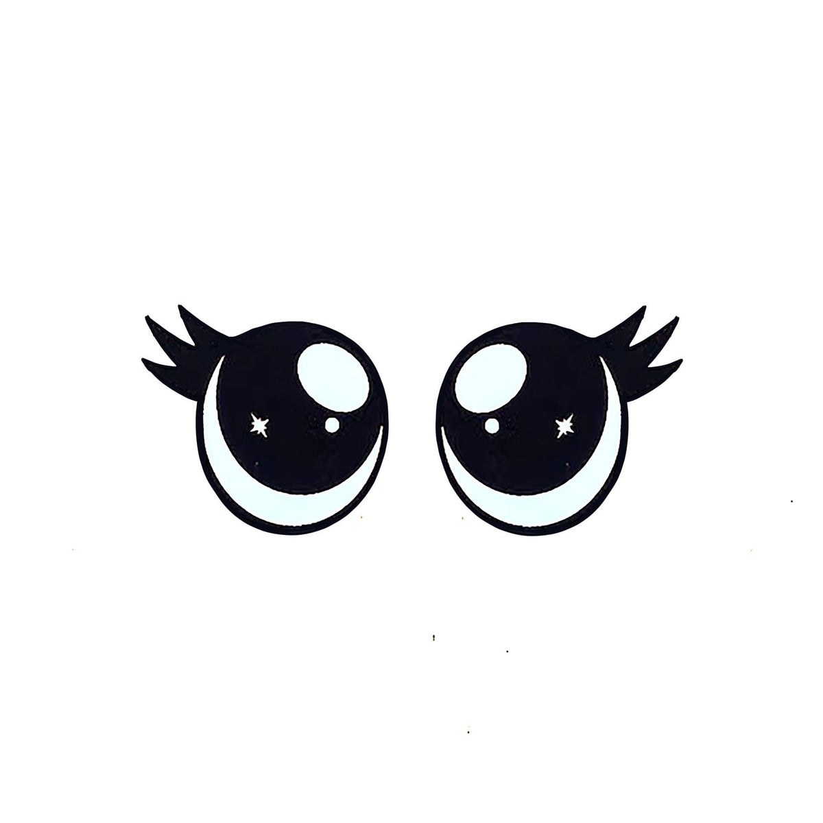 6 Pack, 3 Pack or Bulk Felt Eyes with Lashes for Amigurumi, Crochet, Round, White, Knit, Plushie, Glitter, Kawaii
