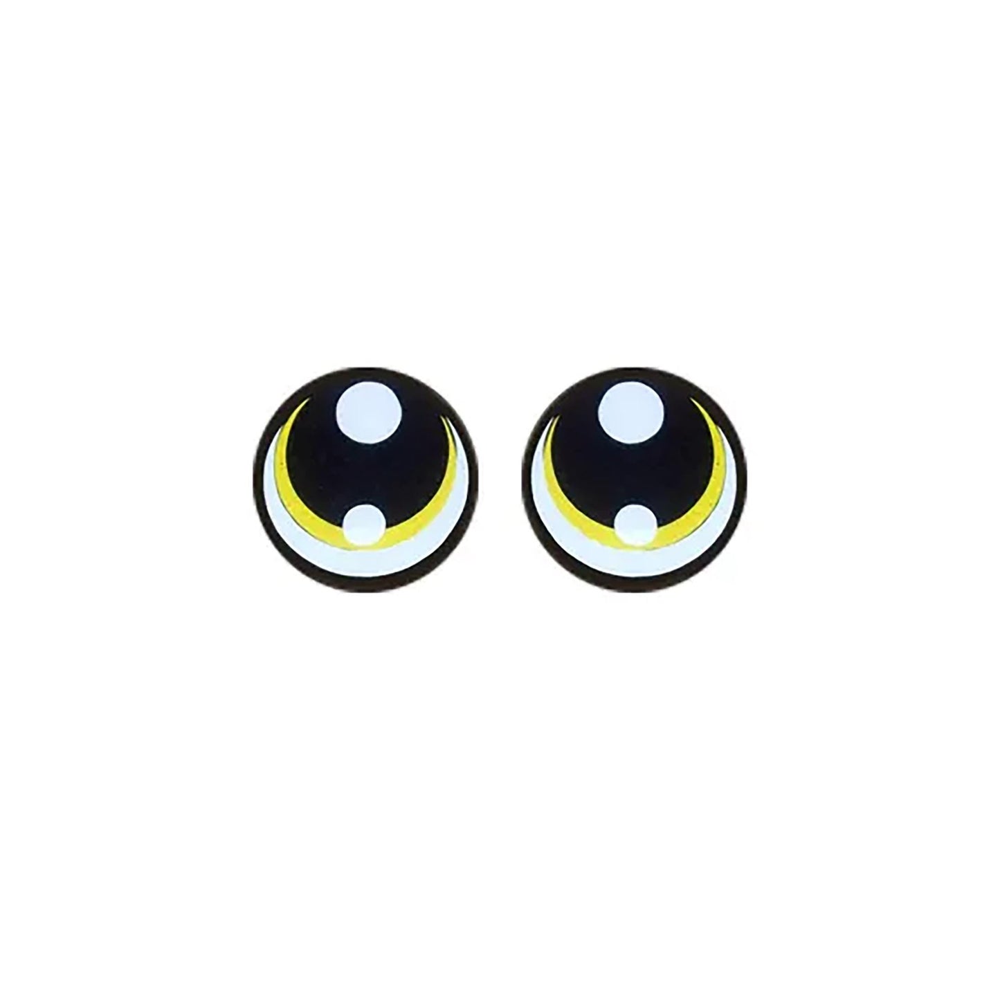 6 Pack of Round Yellow Kawaii Felt Eyes