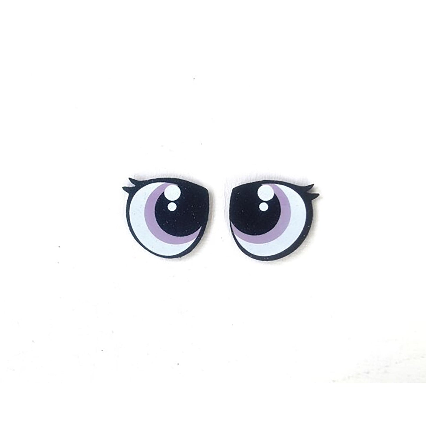 6 Pack of Glitter Pouty Felt Eyes for Amigurumi, with Lashes, Sad Eyes, Multiple Sizes Available