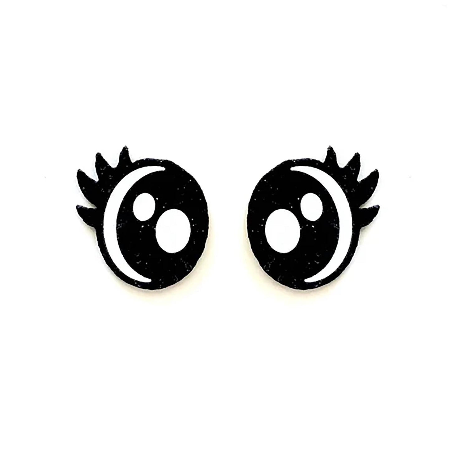 3 Pack of Kawaii Felt Eyes for Amigurumi with Lashes, Multiple Sizes Available