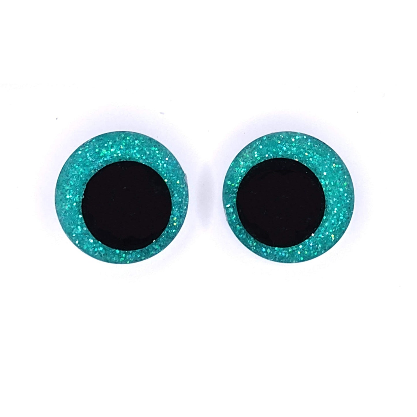 Glitter Safety Eyes for Amigurumi, Sinker Style, Offset Pupil, 16mm, 18mm, 20mm, 25mm, 35mm