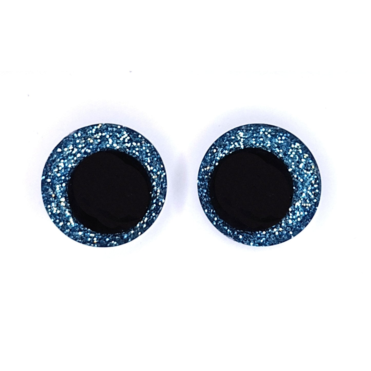 Glitter Safety Eyes for Amigurumi, Sinker Style, Offset Pupil, 16mm, 18mm, 20mm, 25mm, 35mm