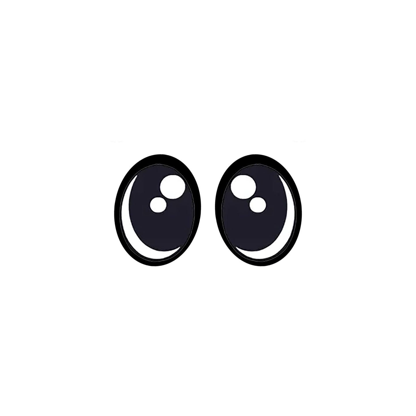 6 Pack of Oval Kawaii Felt Eyes for Amigurumi, Multiple Sizes Available