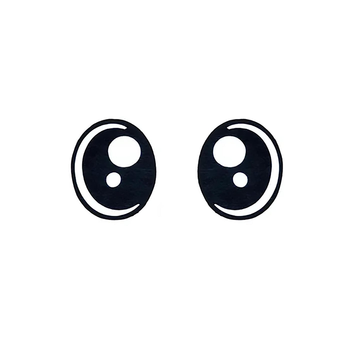 6 Pack of Oval Kawaii Felt Eyes for Amigurumi, Crochet Plushie, Black and White, Doll Eyes Multiple Sizes Available
