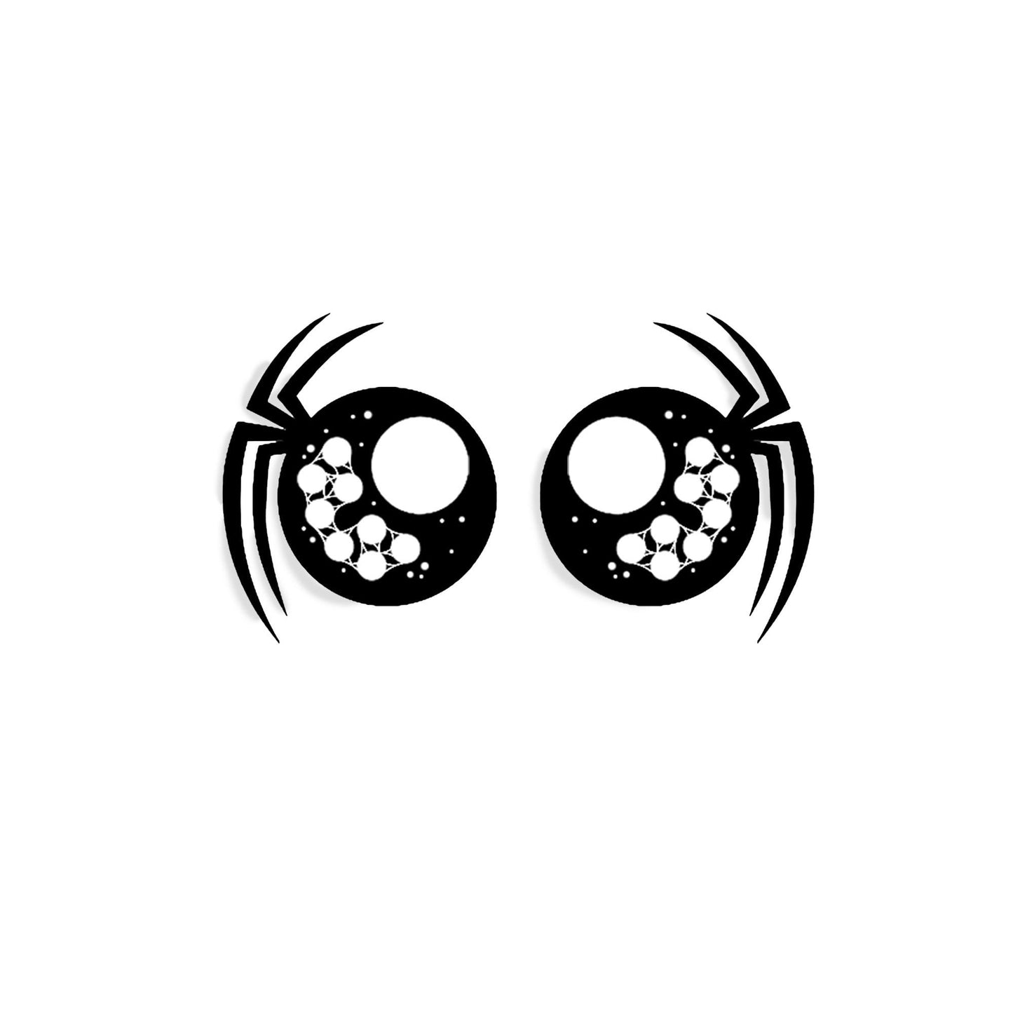 6 Pack Halloween Felt Amigurumi Eyes with Lashes, Spider, Multiple Sizes