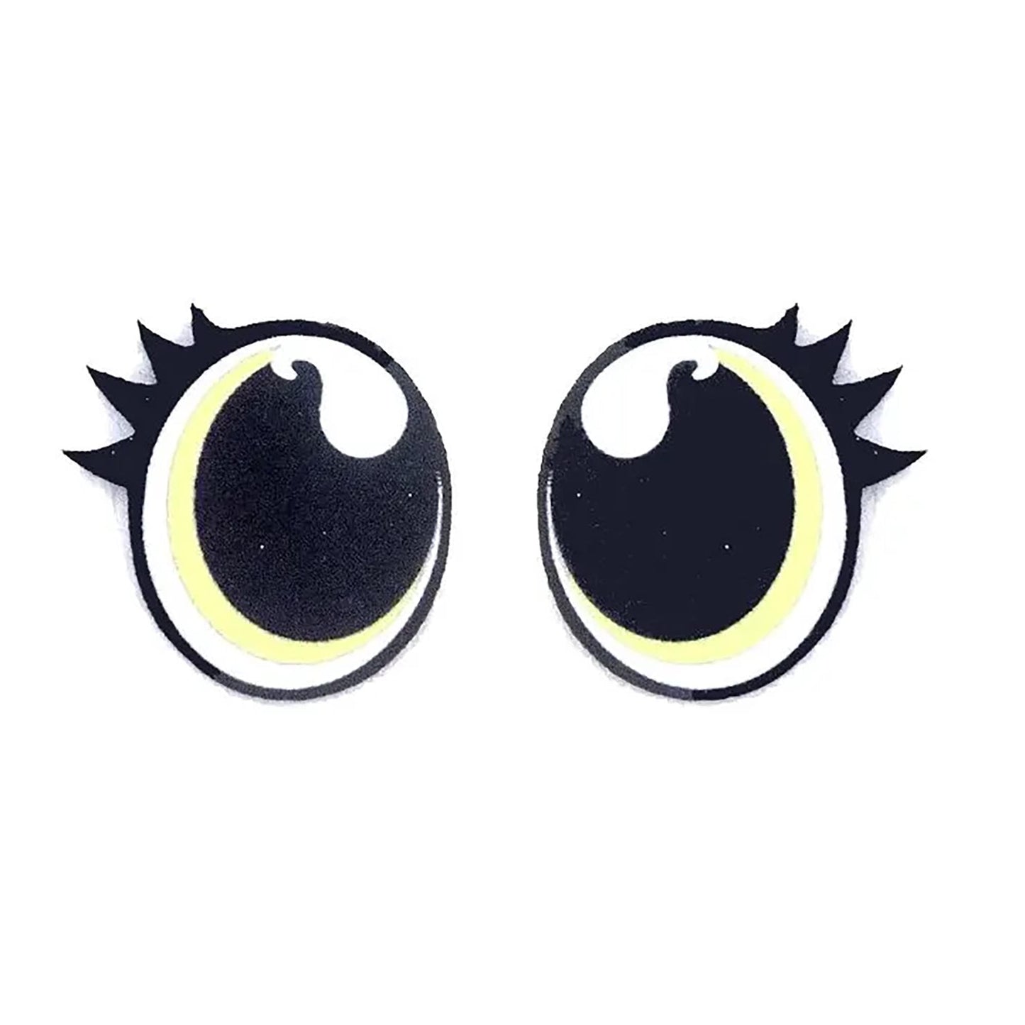 6 Pack Oval Felt Eyes for Amigurumi, Crochet Plushie Eyes with Lashes, Multiple Sizes, Felt Craft Supplies, Kawaii