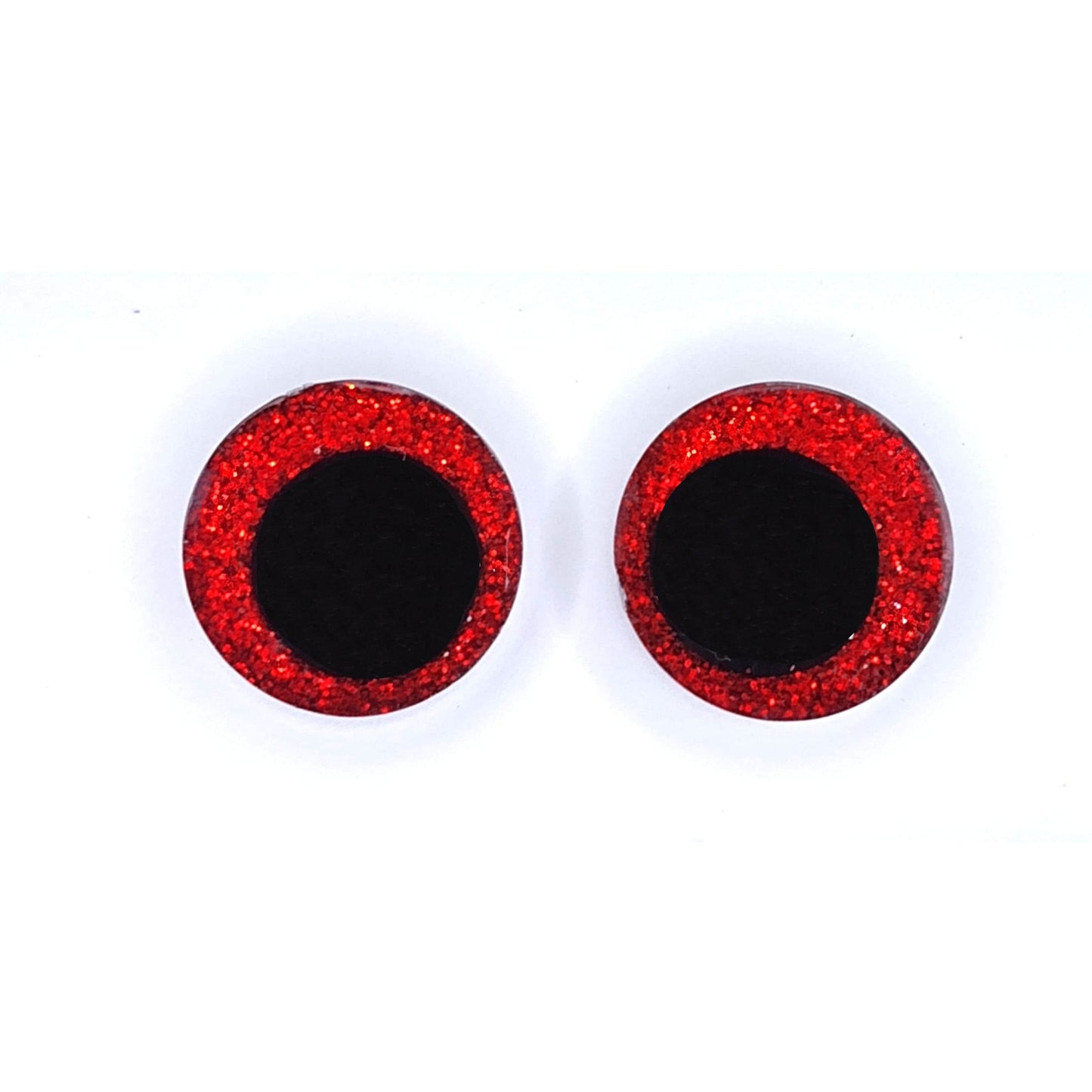 Glitter Safety Eyes for Amigurumi, Sinker Style Eyes, Offset Pupil, 16mm, 18mm, 20mm, 25mm, 35mm