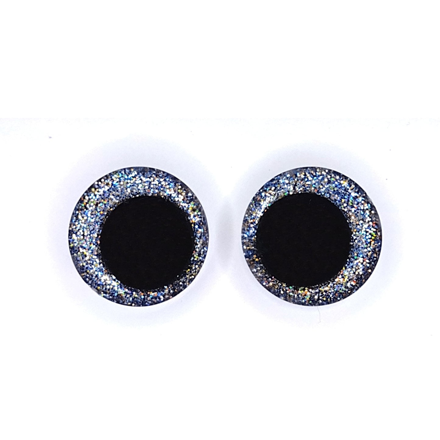 Glitter Safety Eyes for Amigurumi, Sinker Style Eyes, Offset Pupil, 16mm, 18mm, 20mm, 25mm, 35mm