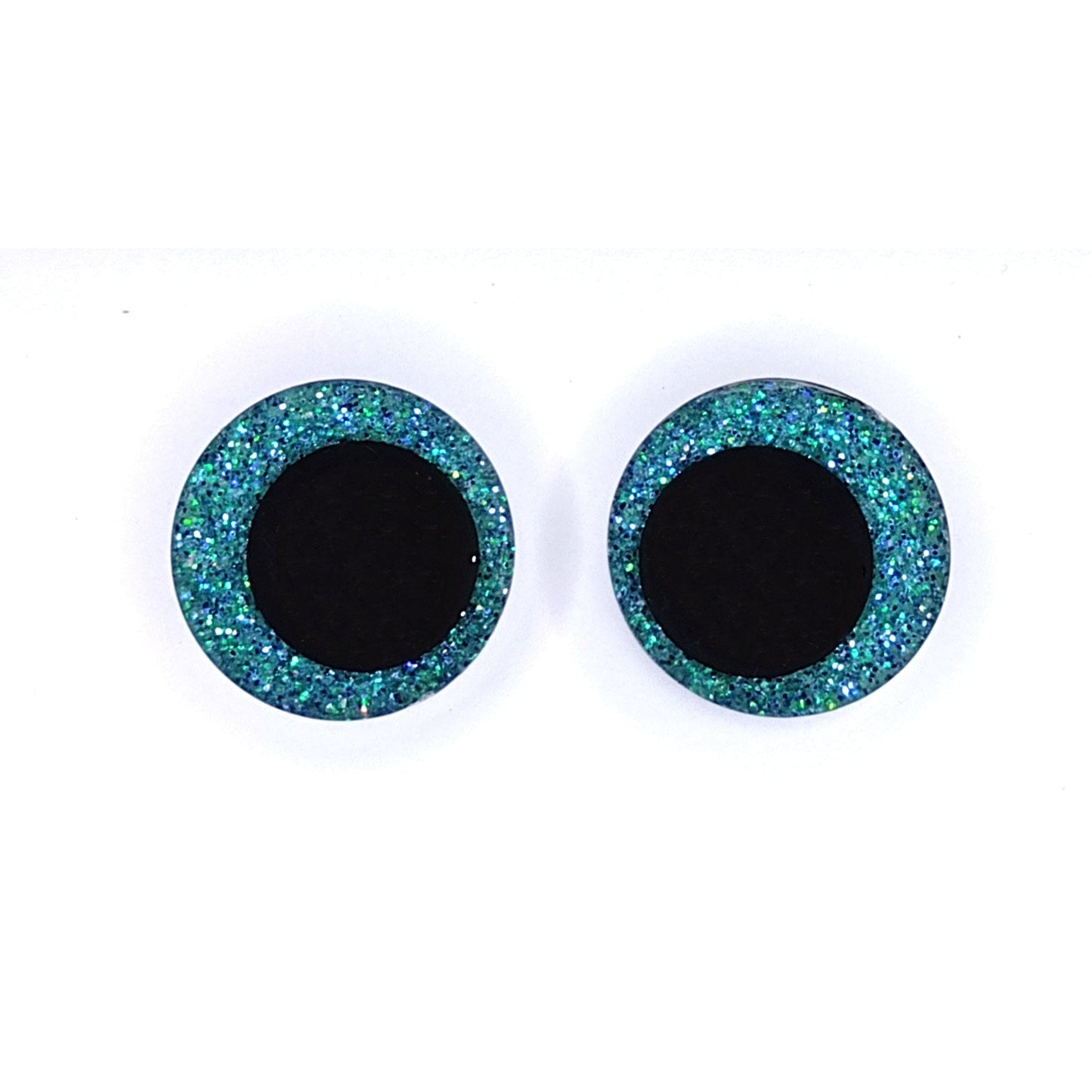 Glitter Safety Eyes for Amigurumi, Sinker Style Eyes, Offset Pupil, 16mm, 18mm, 20mm, 25mm, 35mm