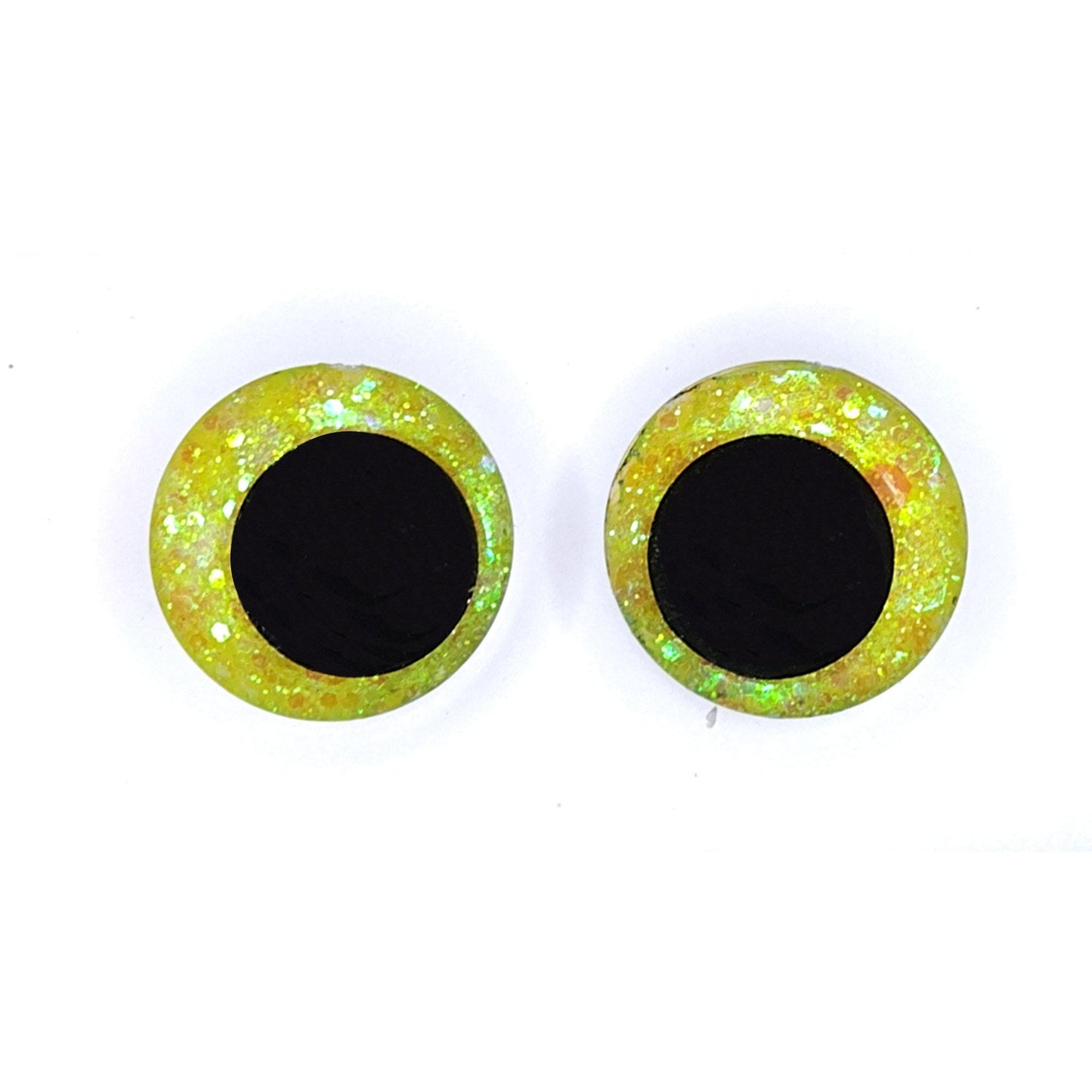 Glitter Safety Eyes for Amigurumi, Sinker Style, Offset Pupil, 16mm, 18mm, 20mm, 25mm, 35mm